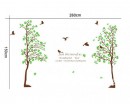 2 Trees with Green Leaves Wall Decal Vinyl Tree Art Stickers